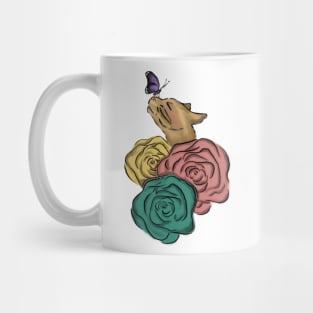 Flower Cat with Butterfly Mug